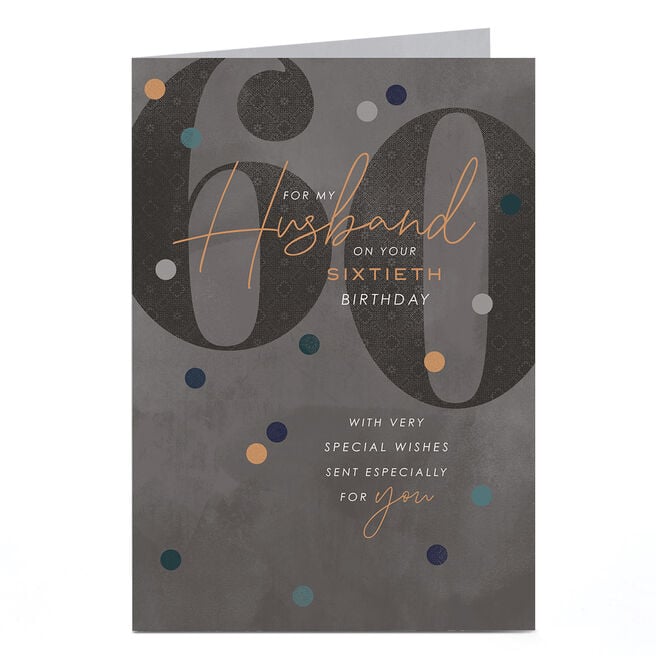 60th Birthday Card - Very Special Wishes, Husband