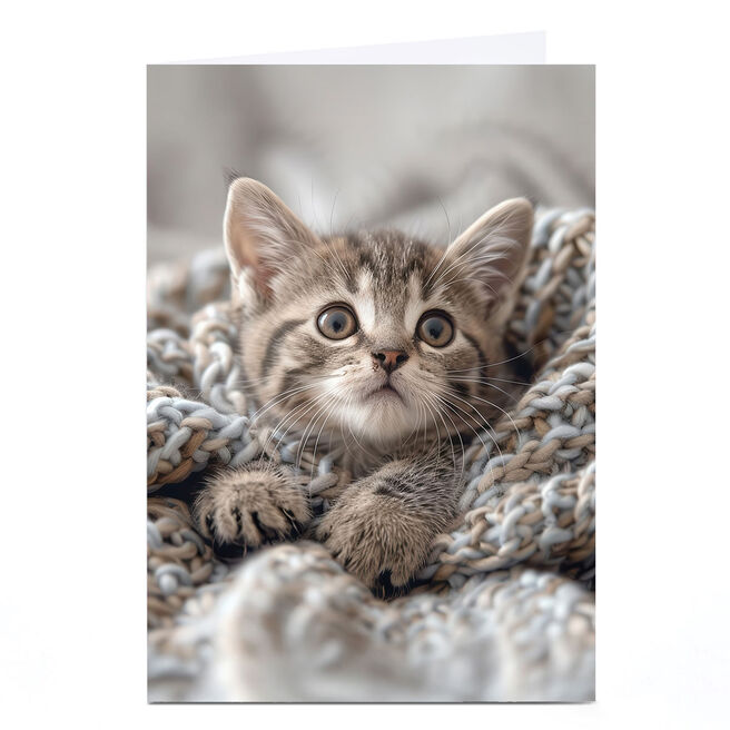 Personalised Birthday Card - Cute kitten photo
