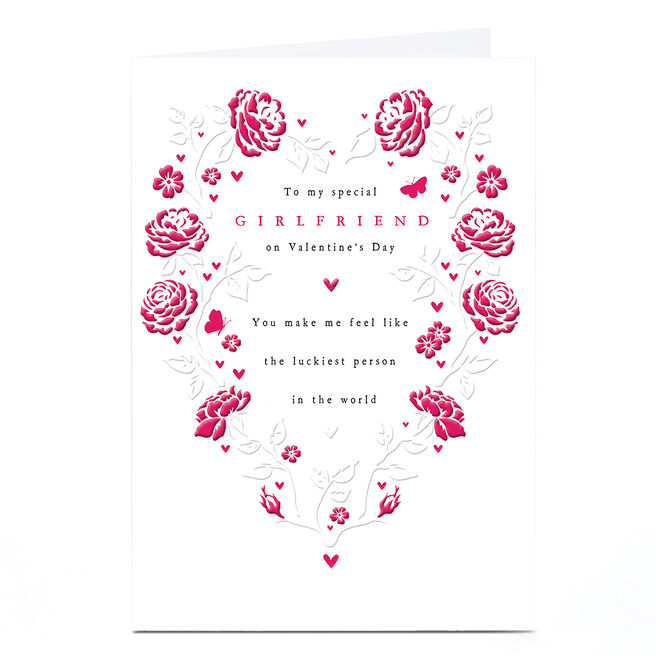 Personalised Valentine's Day Card - Luckiest Person in The World, Girlfriend
