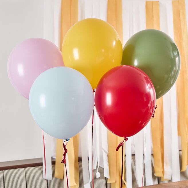 Rainbow Circus Latex 12-Inch Balloons - Pack of 5