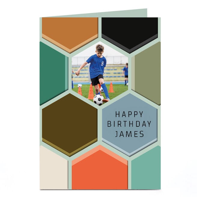 Photo Birthday Card - Birthday Hexagons