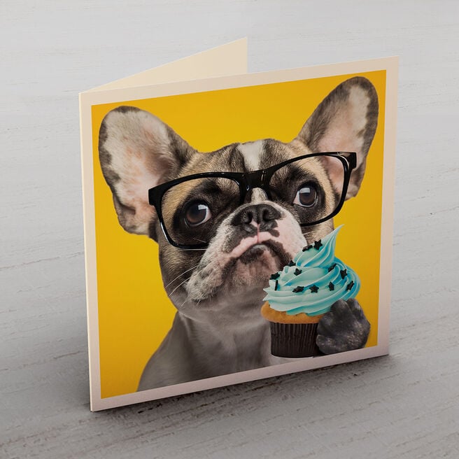 Personalised Card - Dog & Cupcake