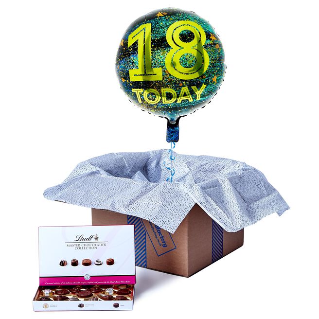 18 Today Birthday Balloon & Lindt Chocolate Box - FREE GIFT CARD!