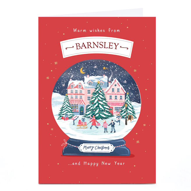 Personalised Christmas Card - Warm Wishes From Town