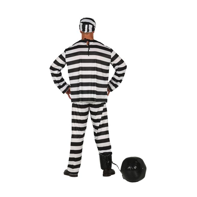 Adult Convict Fancy Dress Costume 