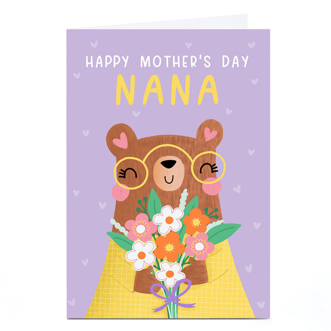 Personalised Jess Moorhouse Mother's Day Card - Cute Bear, Nana