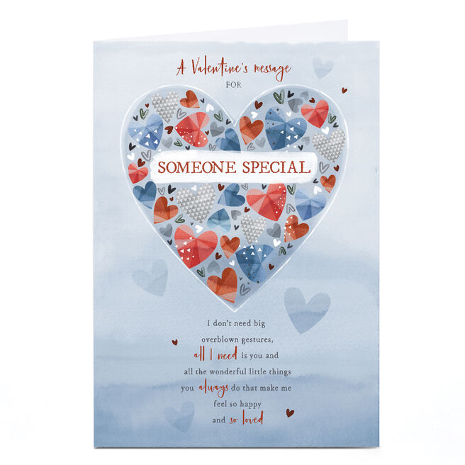 Personalised Valentine's Day Card - Valentine's Message, Someone Special