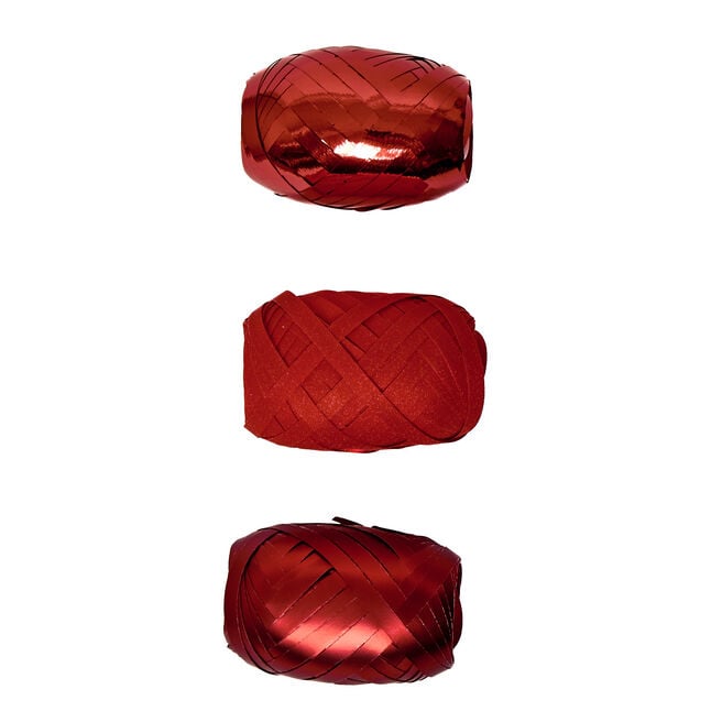 Red Curling Ribbons - 3 Rolls