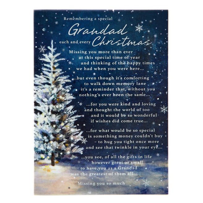 Christmas Memorial Card - Missing a Special Grandad