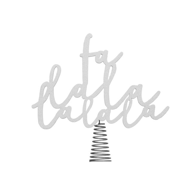 White Falala Wooden Christmas Tree Topper