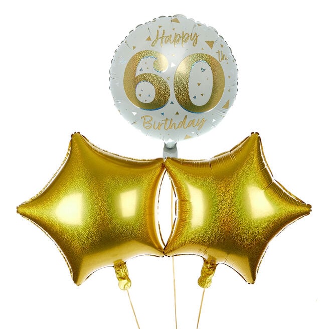 Happy 60th Birthday Balloon Bouquet - DELIVERED INFLATED!