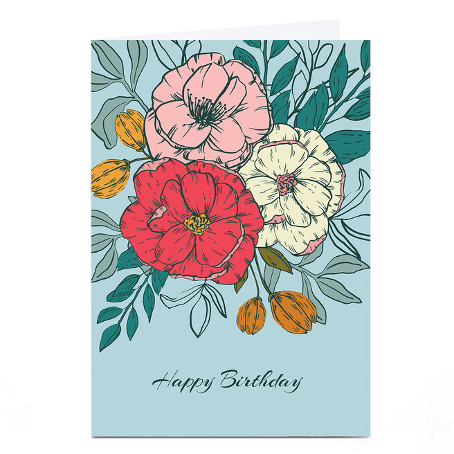 Personalised Sazerelli Birthday Card - Three Roses