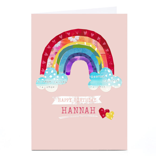 Personalised Kerry Spurling Card - Rainbow Happy Birthday
