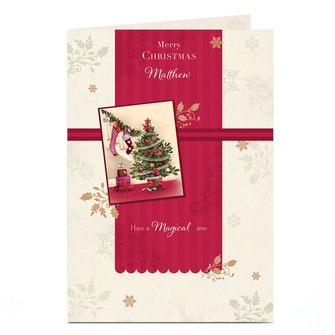 Personalised Christmas Card - Tree, Stockings & Gifts