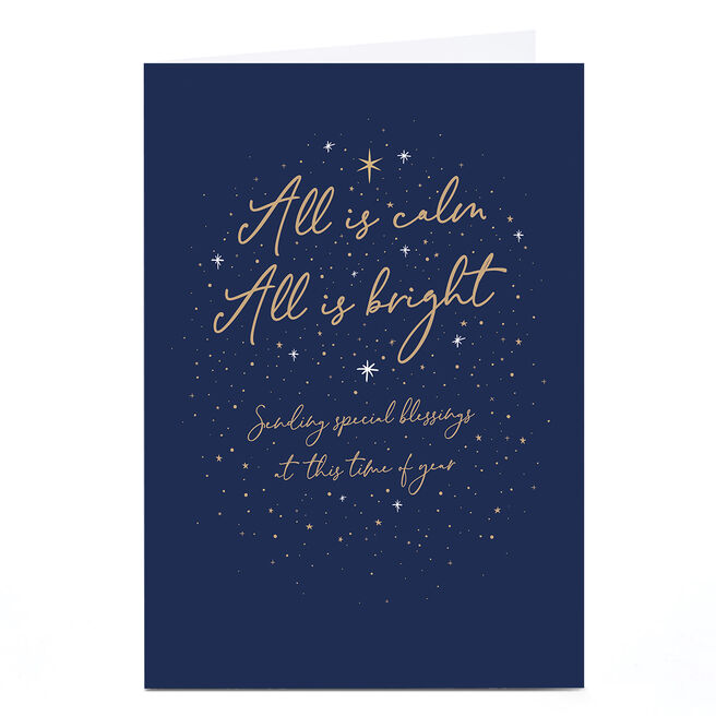 Christmas Card - All is Calm All is Bright Blessings