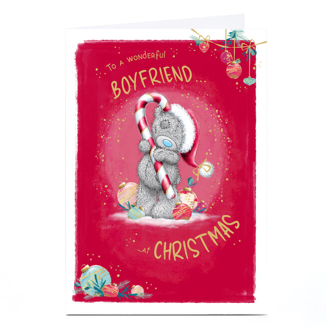 Personalised Tatty Teddy Christmas Card - To a Wonderful Boyfriend