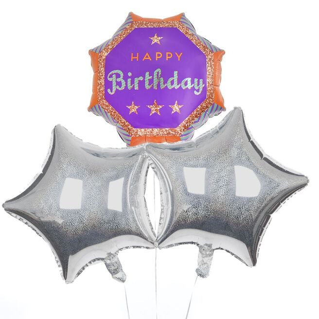 Octagonal Happy Birthday Balloon Bouquet - DELIVERED INFLATED!