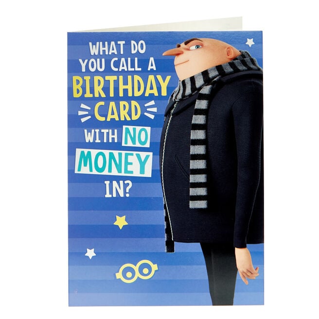 Minions Birthday Card - Gru No Money