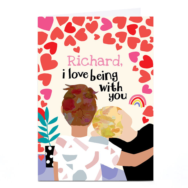 Personalised Bev Hopwood Valentine's Day Card - Rainbow Love