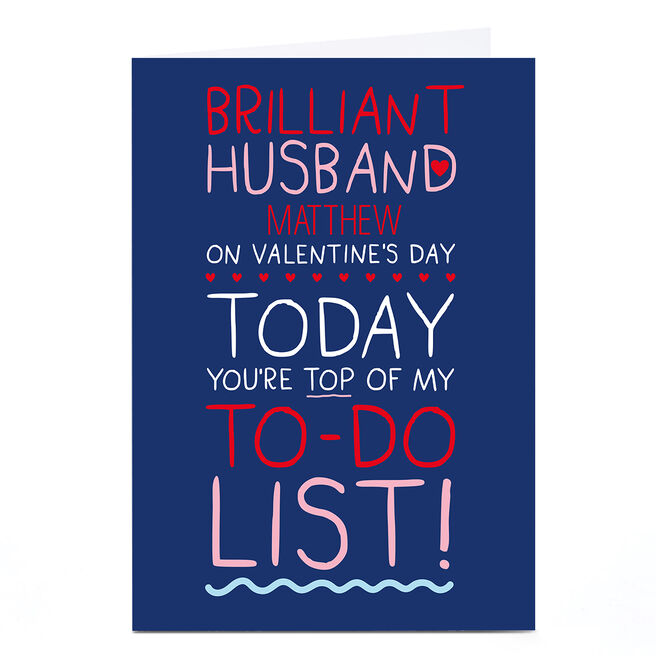 Personalised Shout! Valentine's Day Card - Husband To Do List