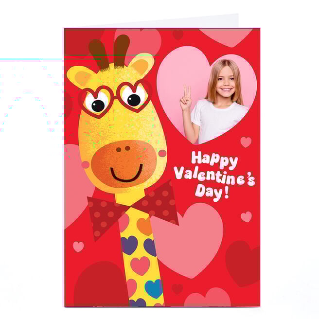 Photo Valentine's Day Card - Giraffe, For Kids