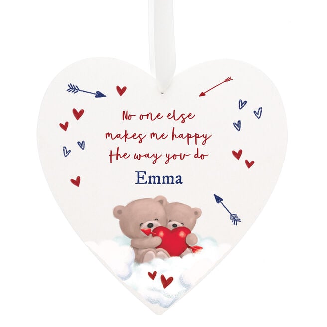 Personalised Hugs Large Wooden Heart Ornament