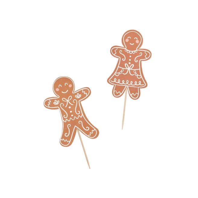 Gingerbread Food Picks - Pack Of 12