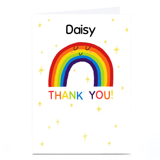 Personalised Hew Ma Thank You Card -  Rainbow