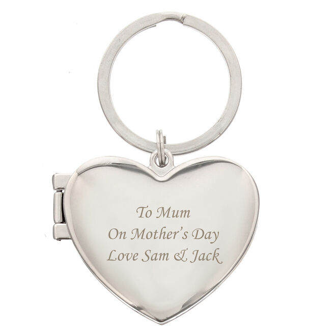 Personalised Heart-Shaped Locket Keyring