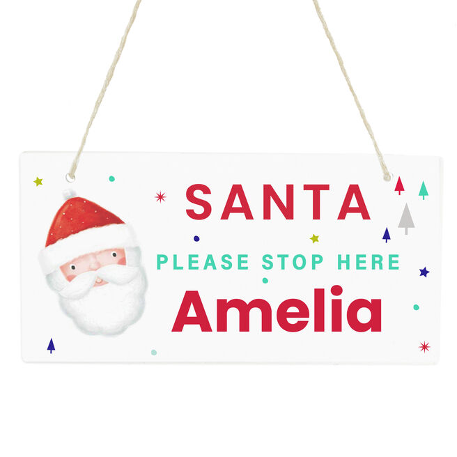 Personalised Santa Please Stop Here Sign