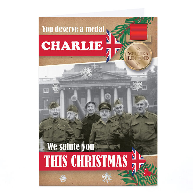 Personalised Dad's Army Christmas Card - You Deserve a Medal