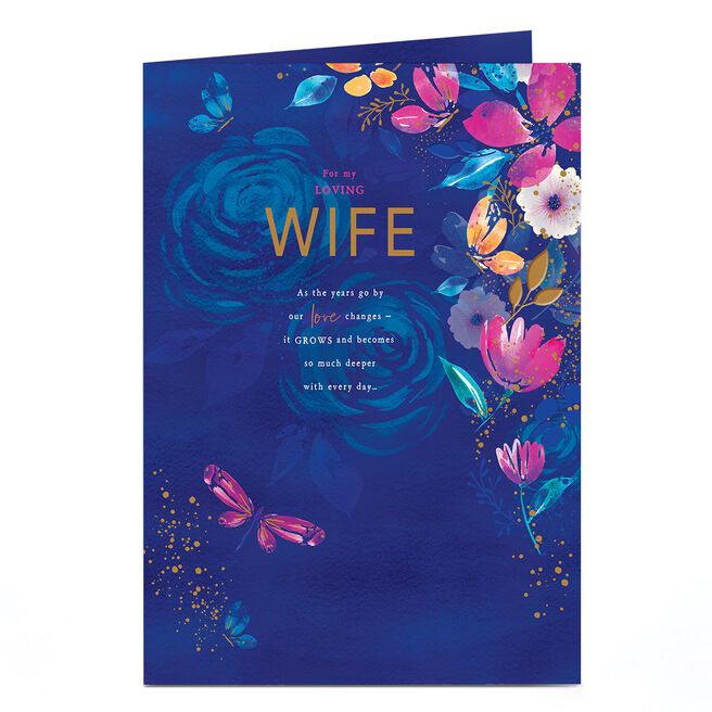 Anniversary Card - Love Grows With Every Day, Wife