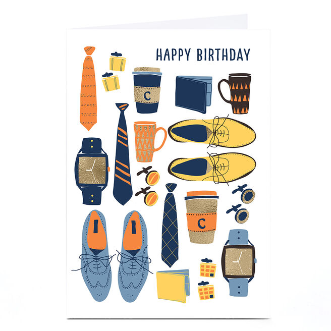 Personalised Rebecca Prinn Birthday Card - Shoes & Ties