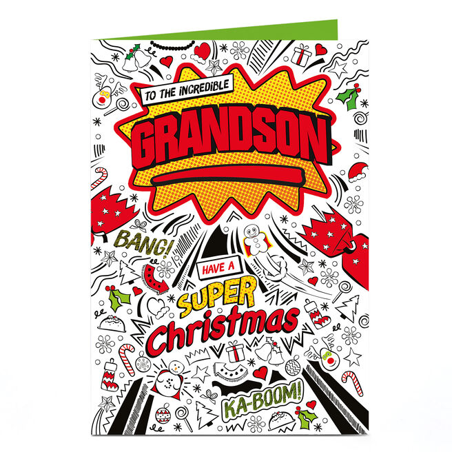 Christmas Personalised Card - SUPER Christmas Grandson