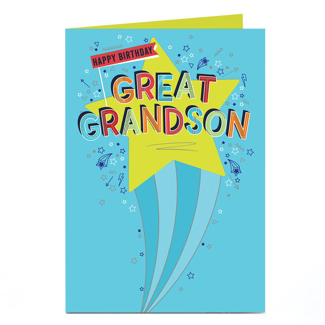 Birthday Card - Shooting Star, Great Grandson
