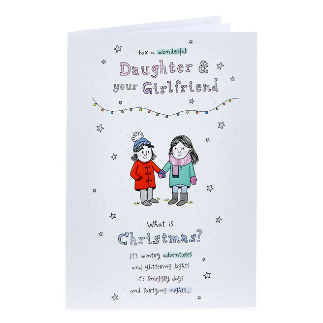 Daughter &amp; Partner Christmas Cards, Daughter &amp; Fiancé, Boyfriend or Son