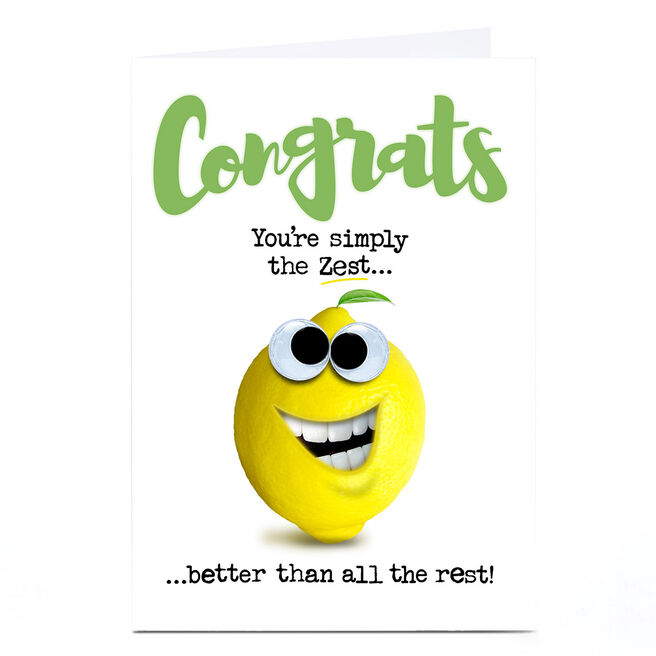 Personalised PG Quips Congratulations Card - You're Simply The Zest!
