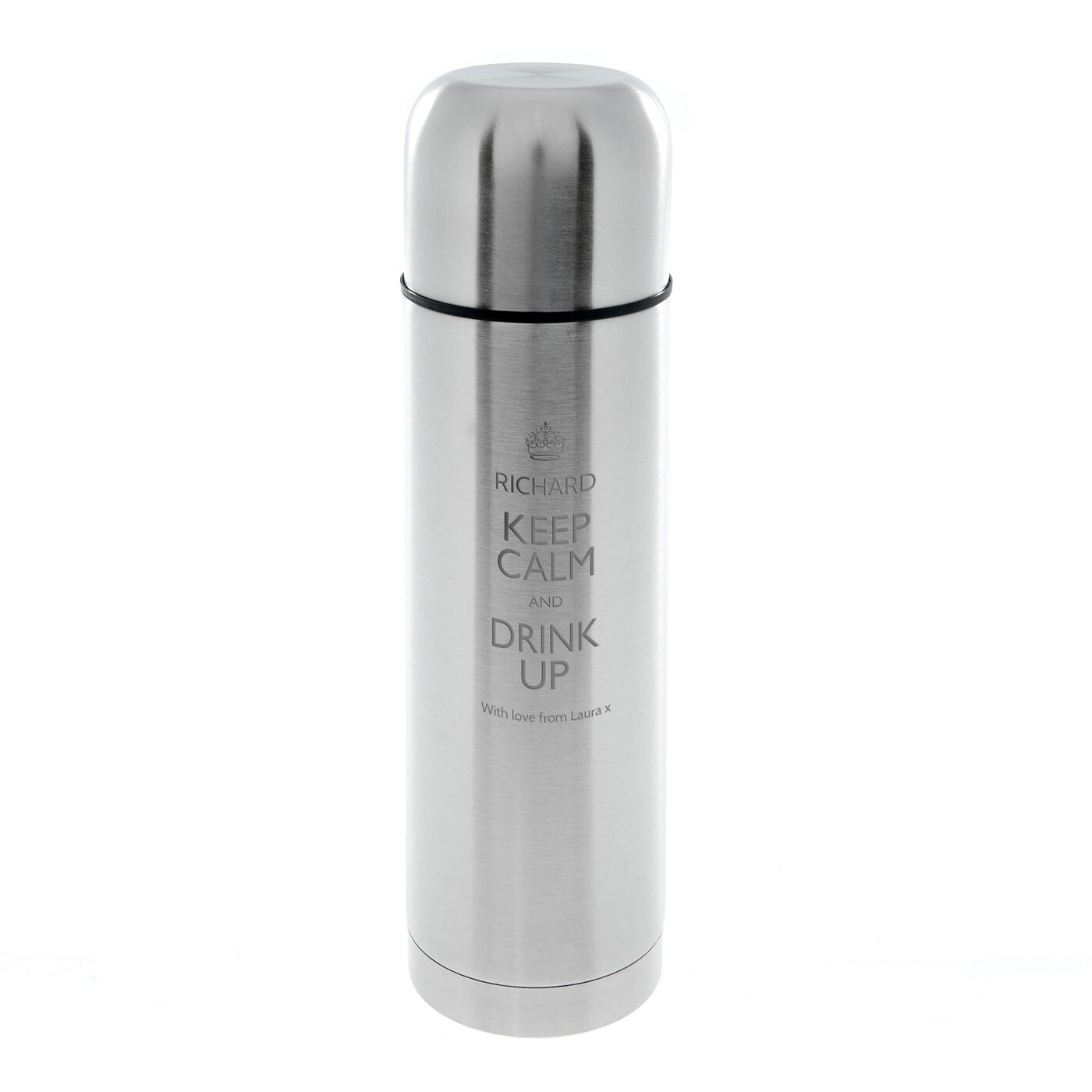 Buy Personalised Engraved Stainless Steel Vacuum Flask Keep Calm and