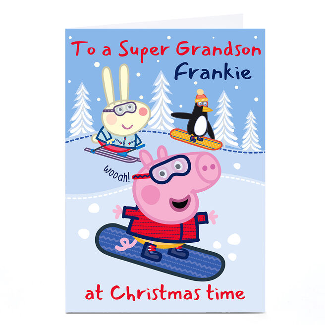 Personalised Peppa Pig Christmas Card - Grandson