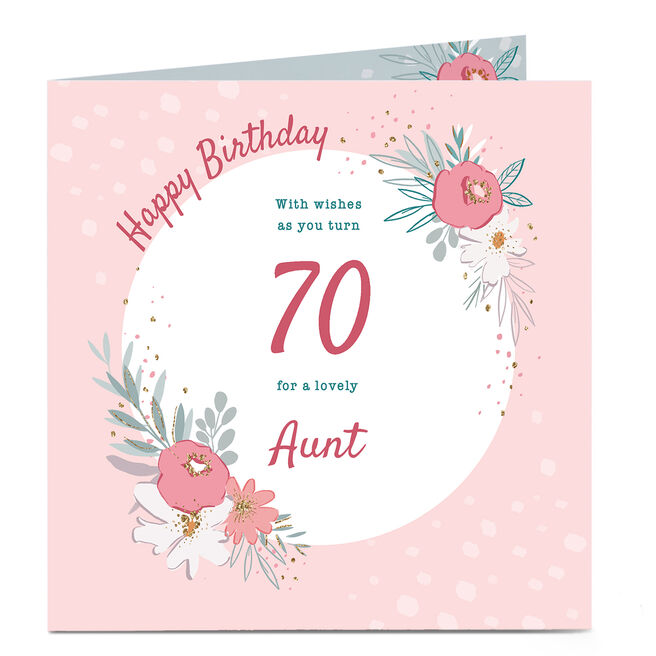 Personalised Birthday Card - Pink Floral, For A Lovely...