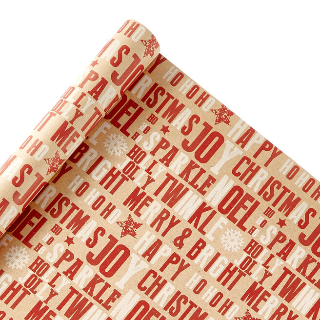 Recycled Kraft Christmas Wrapping Paper 2 Rolls