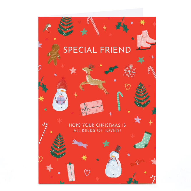 Personalised Christmas Card - All Kinds of Lovely, Special Friend