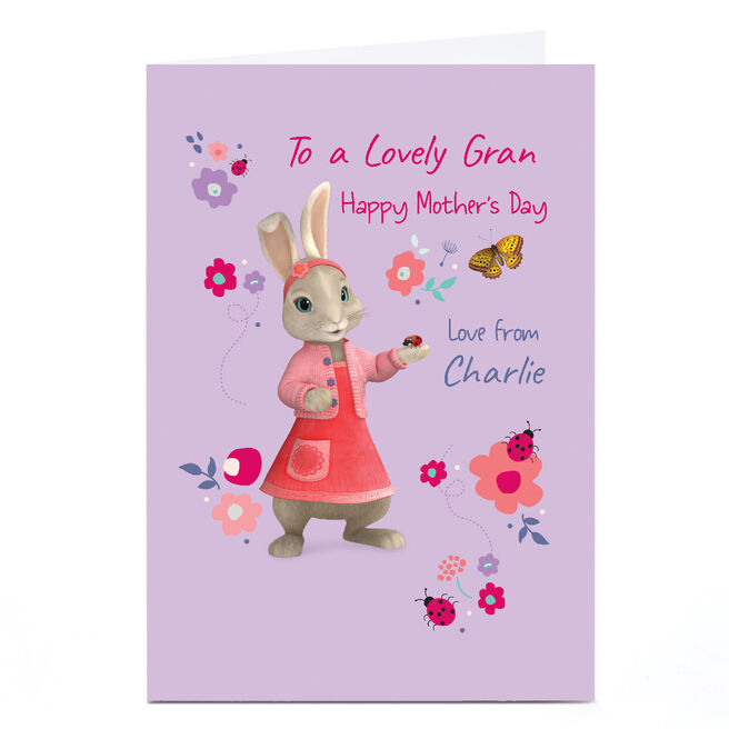 Personalised Peter Rabbit Mother's Day Card - Lily Bobtail, Gran