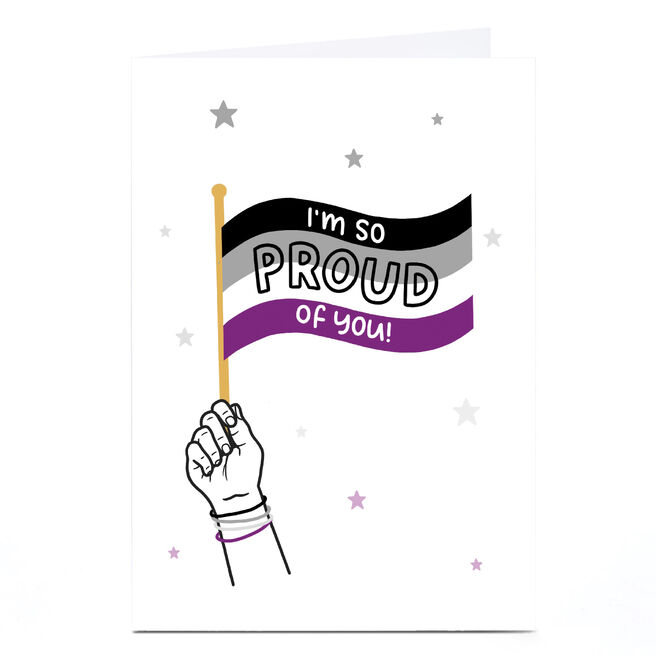 Personalised Blue Kiwi Pride Card - Asexual Flag
