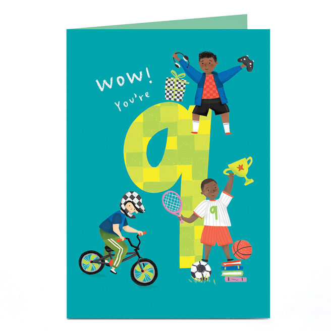 9th Birthday Card - Sporty Boys