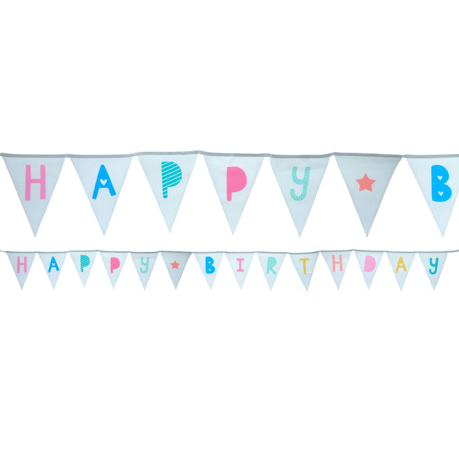 Woven Reusable Happy Birthday Bunting