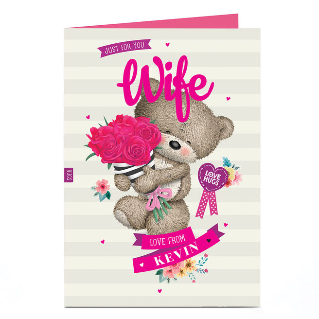 Personalised Hugs Card - Roses For You