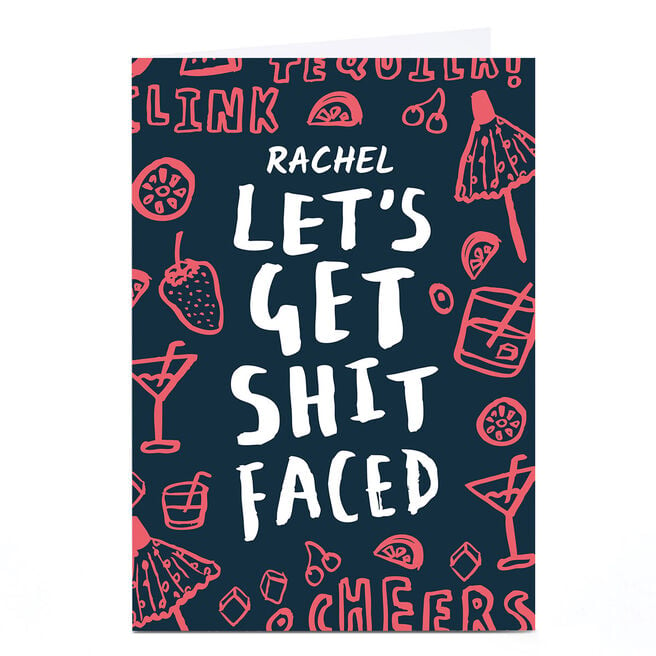 Whale & Bird Personalised Card - Let's Get Sh*t Faced 