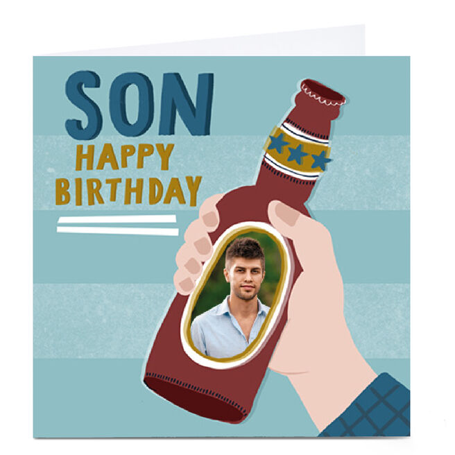 Photo Kerry Spurling Birthday Card - Beer Bottle, Son