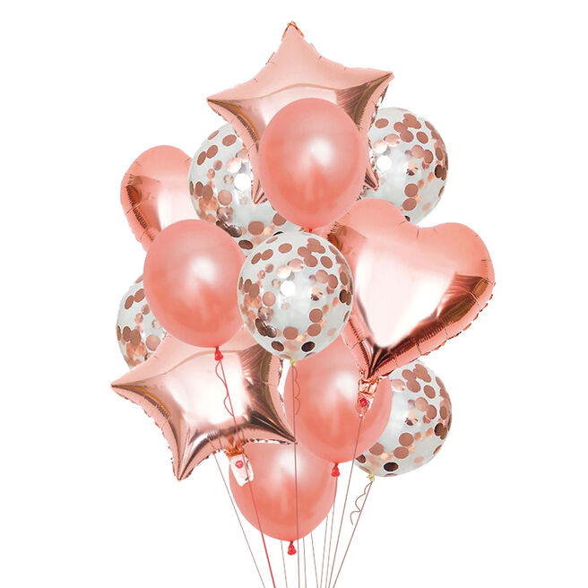 Rose Gold Foil & Latex Balloon Bouquet Kit